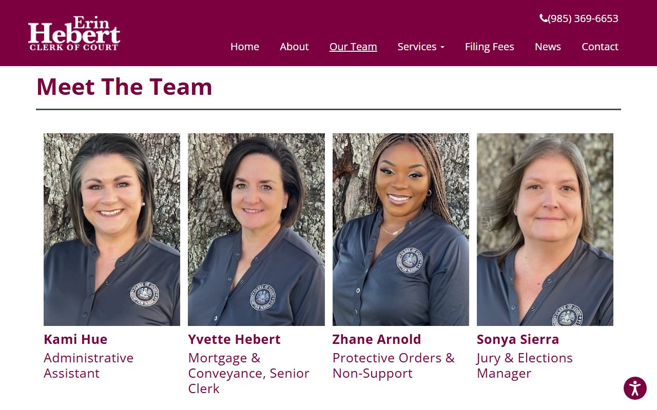 Assumption Parish Clerk of Court records team page