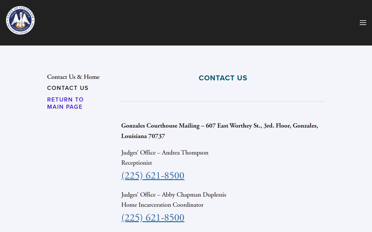 Assumption Parish court dockets 23rd JDC staff contacts