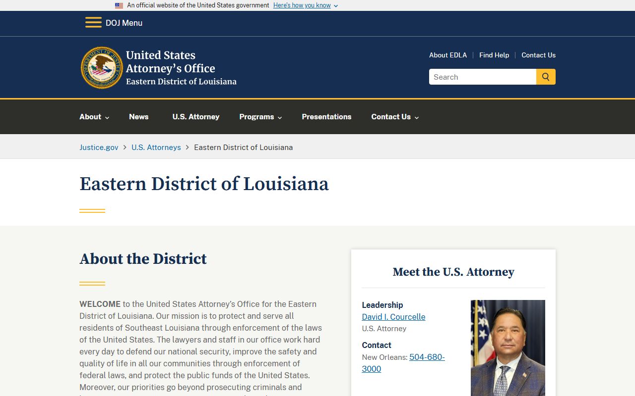 Assumption Parish criminal court records federal prosecution distinction