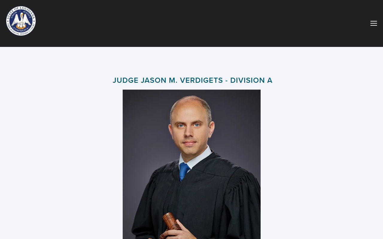 Assumption Parish district court records Division A judge page