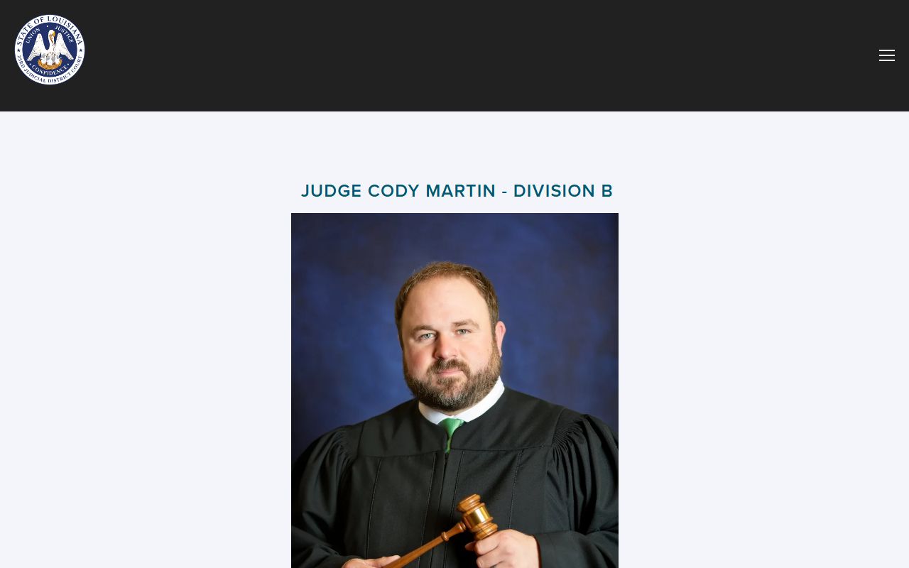 Assumption Parish district court records Division B judge page
