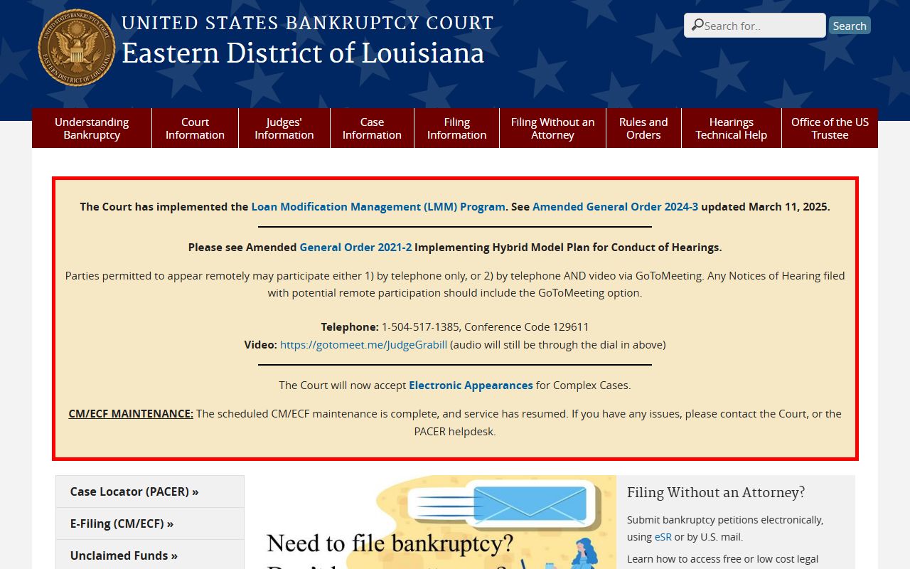 Assumption Parish probate records bankruptcy court distinction
